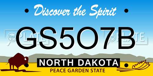 GS5O7B North Dakota License Plate