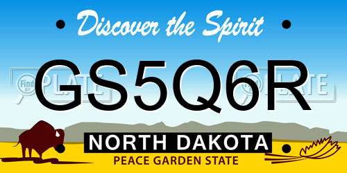 GS5Q6R North Dakota License Plate