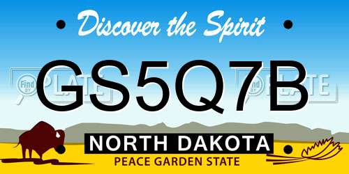 GS5Q7B North Dakota License Plate