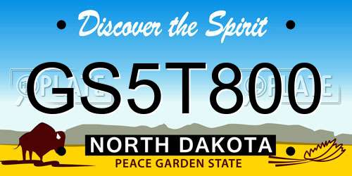 GS5T800 North Dakota License Plate