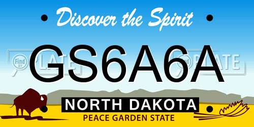 GS6A6A North Dakota License Plate