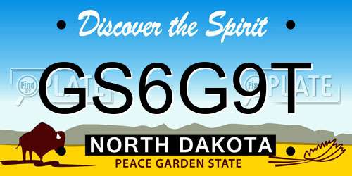 GS6G9T North Dakota License Plate