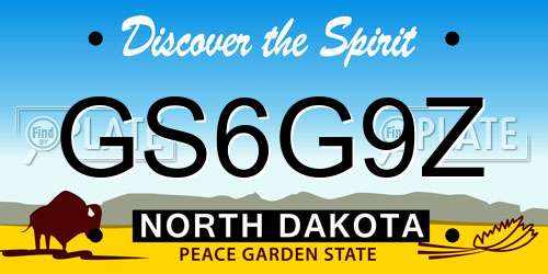 GS6G9Z North Dakota License Plate