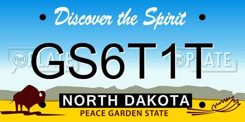 GS6T1T North Dakota License Plate