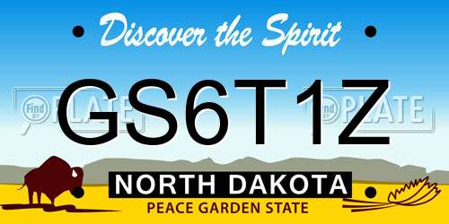 GS6T1Z North Dakota License Plate
