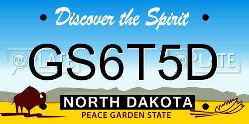 GS6T5D North Dakota License Plate