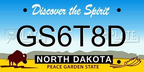 GS6T8D North Dakota License Plate