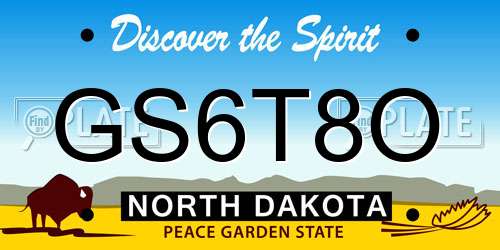 GS6T8O North Dakota License Plate
