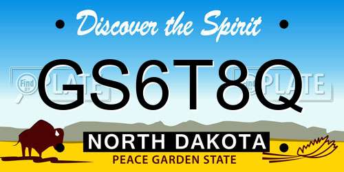 GS6T8Q North Dakota License Plate