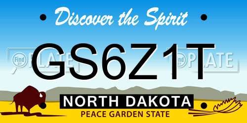 GS6Z1T North Dakota License Plate