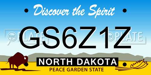 GS6Z1Z North Dakota License Plate