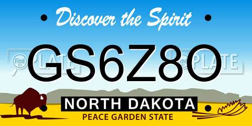 GS6Z8O North Dakota License Plate