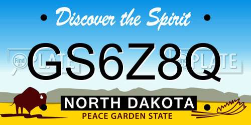 GS6Z8Q North Dakota License Plate