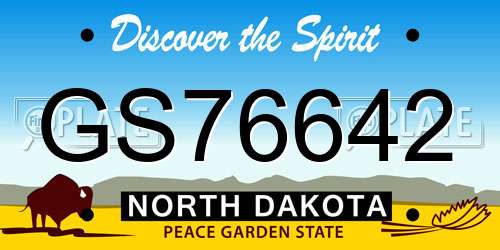 GS76642 North Dakota License Plate