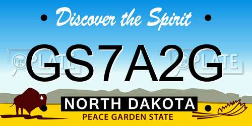 GS7A2G North Dakota License Plate
