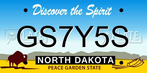 GS7Y5S North Dakota License Plate