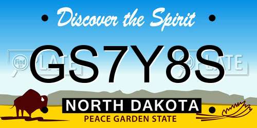 GS7Y8S North Dakota License Plate