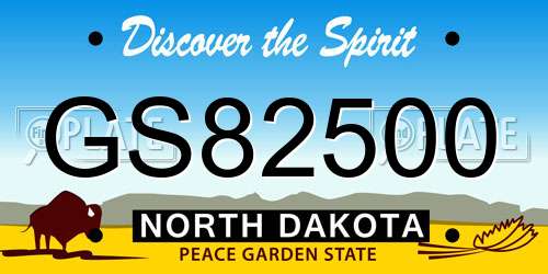 GS82500 North Dakota License Plate