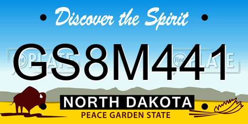 GS8M441 North Dakota License Plate
