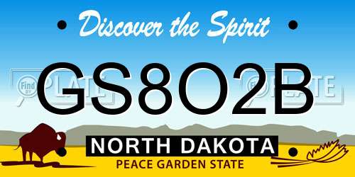 GS8O2B North Dakota License Plate