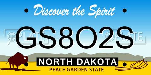 GS8O2S North Dakota License Plate