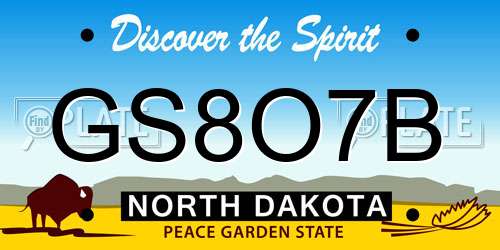 GS8O7B North Dakota License Plate
