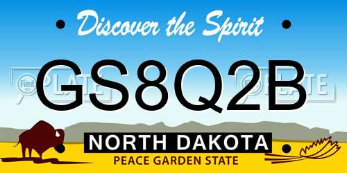 GS8Q2B North Dakota License Plate