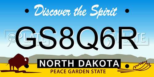 GS8Q6R North Dakota License Plate