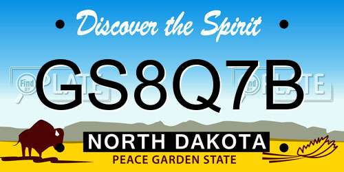 GS8Q7B North Dakota License Plate