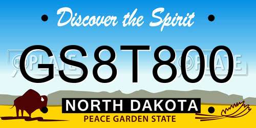 GS8T800 North Dakota License Plate