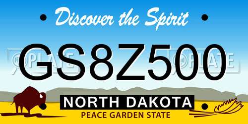 GS8Z500 North Dakota License Plate