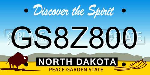 GS8Z800 North Dakota License Plate