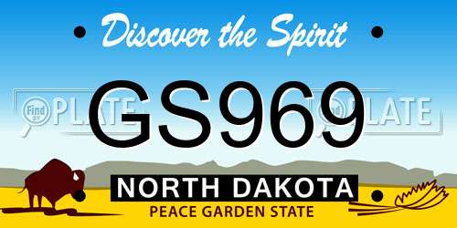 GS969 North Dakota License Plate
