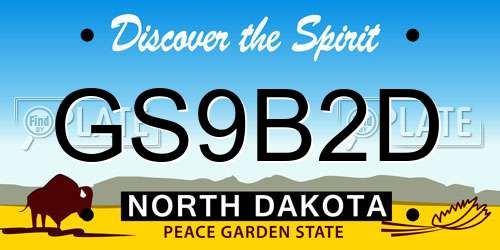 GS9B2D North Dakota License Plate