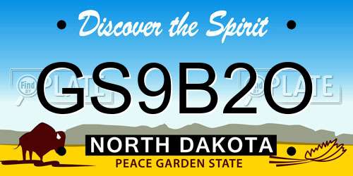 GS9B2O North Dakota License Plate