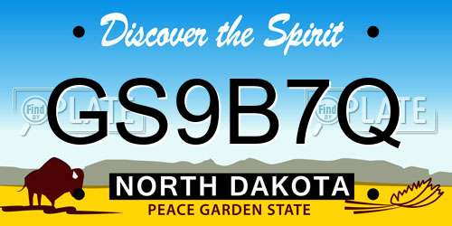 GS9B7Q North Dakota License Plate
