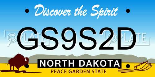 GS9S2D North Dakota License Plate