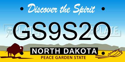 GS9S2O North Dakota License Plate