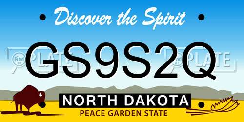 GS9S2Q North Dakota License Plate