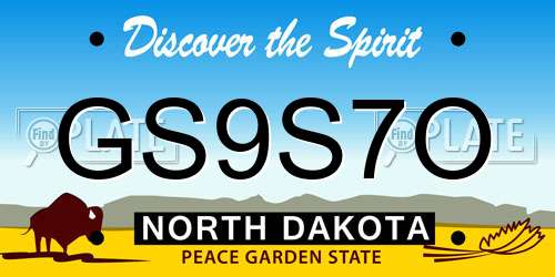 GS9S7O North Dakota License Plate