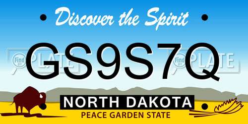 GS9S7Q North Dakota License Plate