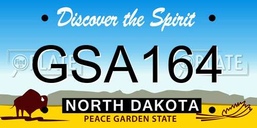 GSA164 North Dakota License Plate