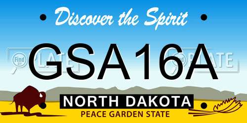 GSA16A North Dakota License Plate