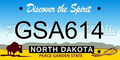 GSA614 North Dakota License Plate