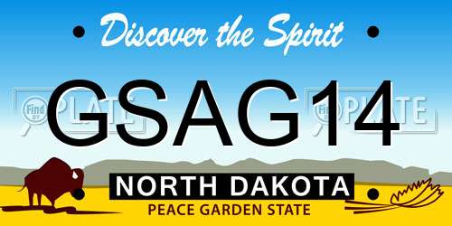 GSAG14 North Dakota License Plate