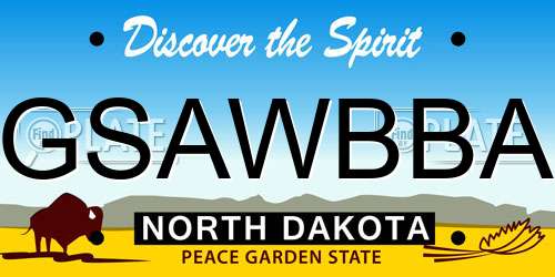 GSAWBBA North Dakota License Plate