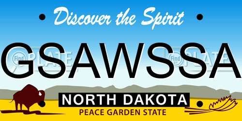 GSAWSSA North Dakota License Plate