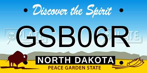 GSB06R North Dakota License Plate
