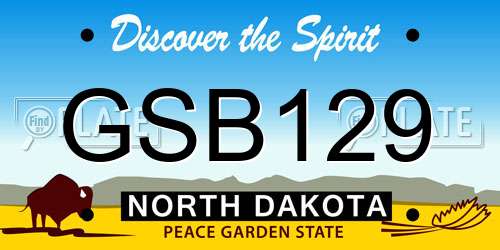 GSB129 North Dakota License Plate
