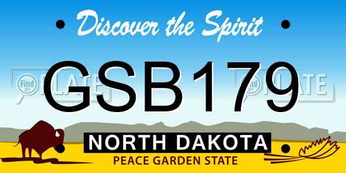 GSB179 North Dakota License Plate